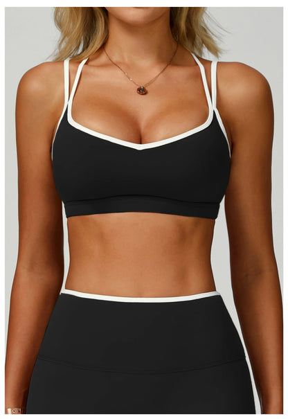Sports Underwear Yoga Vest Women Yoga Bra Sexy Color Blocking Workout Bra Gym Crop Top For Women Breathable Running Fitness Top