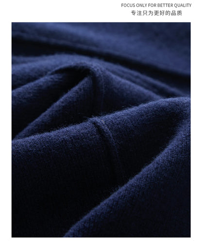 Men's Wool Pants Elastic Waist 2025 Autumn Winter Thick Casual Cashmere Trousers 100% Merino Wool Knitted Mid Seam Sport Pants