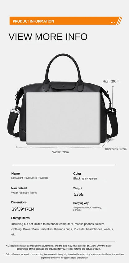 Customized Travel Bag Logo Luggage Bag Handheld Lightweight Men's Business Travel Storage Bag Yoga Fitness Bag Printed Name