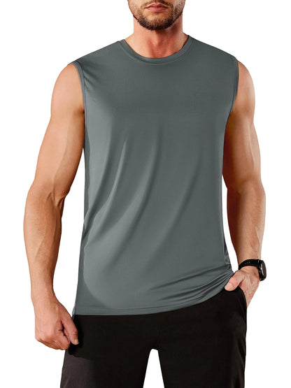 TACVASEN UPF 50+ TANK TOPS Quick Dry Sleeveless T-shirts Mens Summer Gym Fitness Running Tee Shirts Trainning tshirts Swimming