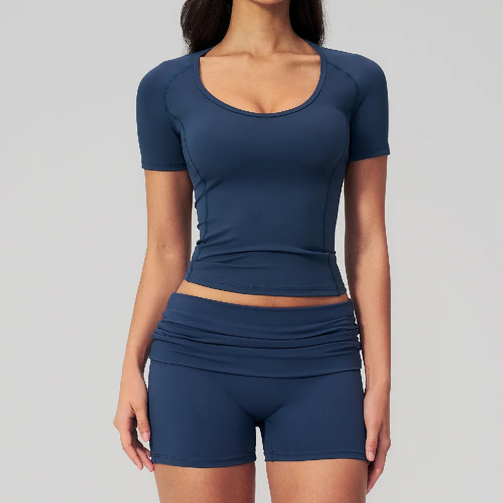 Summer 2PCS Tracksuits Yoga Suit Female Fitness Suit Running Workout Tops Shockproof Crop Sports Top Athletic Wear Sports Suit