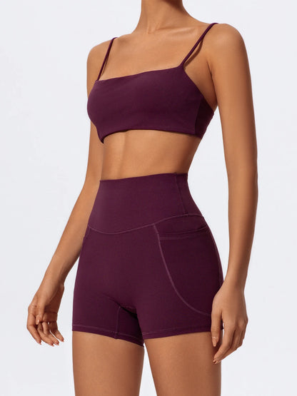 Summer Women Two Piece Gym Workout Set Female Bra Yoga Sets 2ps Shorts Fitness Wear Women Quick-Dry Camisole Sports Bra Suits