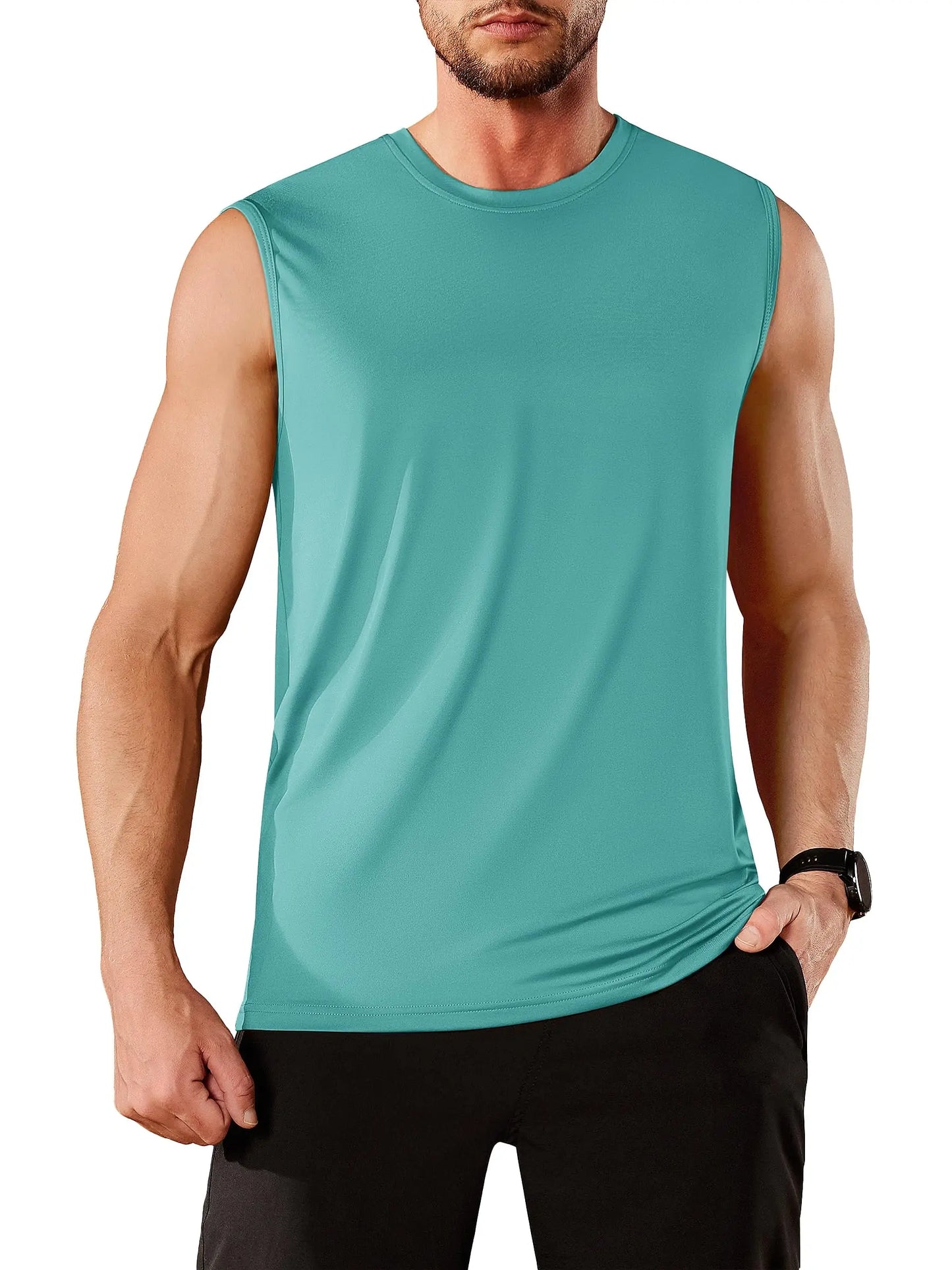 TACVASEN UPF 50+ TANK TOPS Quick Dry Sleeveless T-shirts Mens Summer Gym Fitness Running Tee Shirts Trainning tshirts Swimming