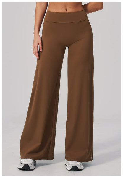 Yoga Pants Women High Waist Wide Leg Trousers Tummy Control Straight Workout Sports Pants Female Casual Fitness Bell-bottoms