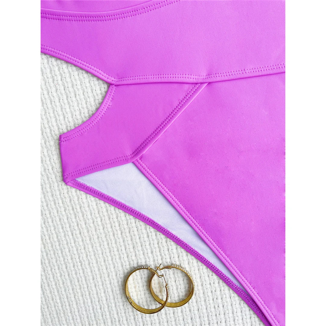S - XL Deep V Neck Cross Back One Piece Swimsuit Women Swimwear Female High Leg Cut Scrunch Butt Bather Bathing Suit Swim V5723