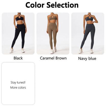 Hearuisavy Ultra-Soft Fabrics 2Pcs Sports Set Women Cross Workout Clothing Gym Suit High Waist Legging Quick Dry Yoga Clothes