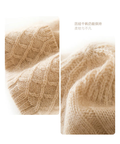 Thickened Outdoor Hat Autumn And Winter Men's And Women's Pullover 100%cashmere Hat With Groove Strip Casual And Warm Woolen Hat