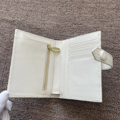 Himalayan white crocodile leather women's wallet authentic crocodile leather short women's wallet fashion design card bag