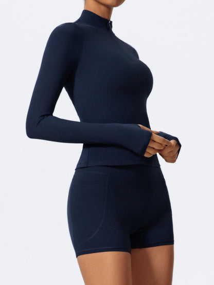 Hearuisavy Summer Half Zipper Yoga Suit Outdoor Workout Clothing Gym Set Women Flared Pants 2Pcs Sports Long Sleeves Shirt Suit