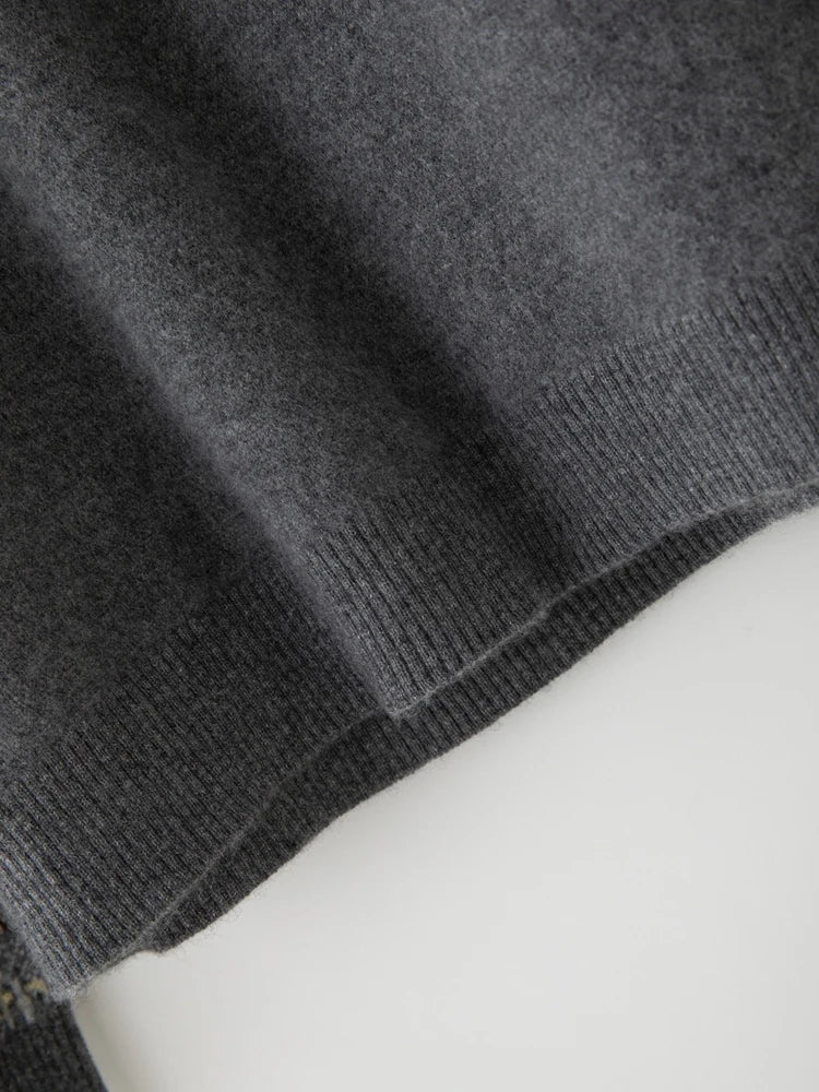 CHICUU Women Autumn Winter O-neck Vintage Style Pullover Sweater 100% Cashmere Knitwear Thick Warm Jacquard Knitting Sweater Top