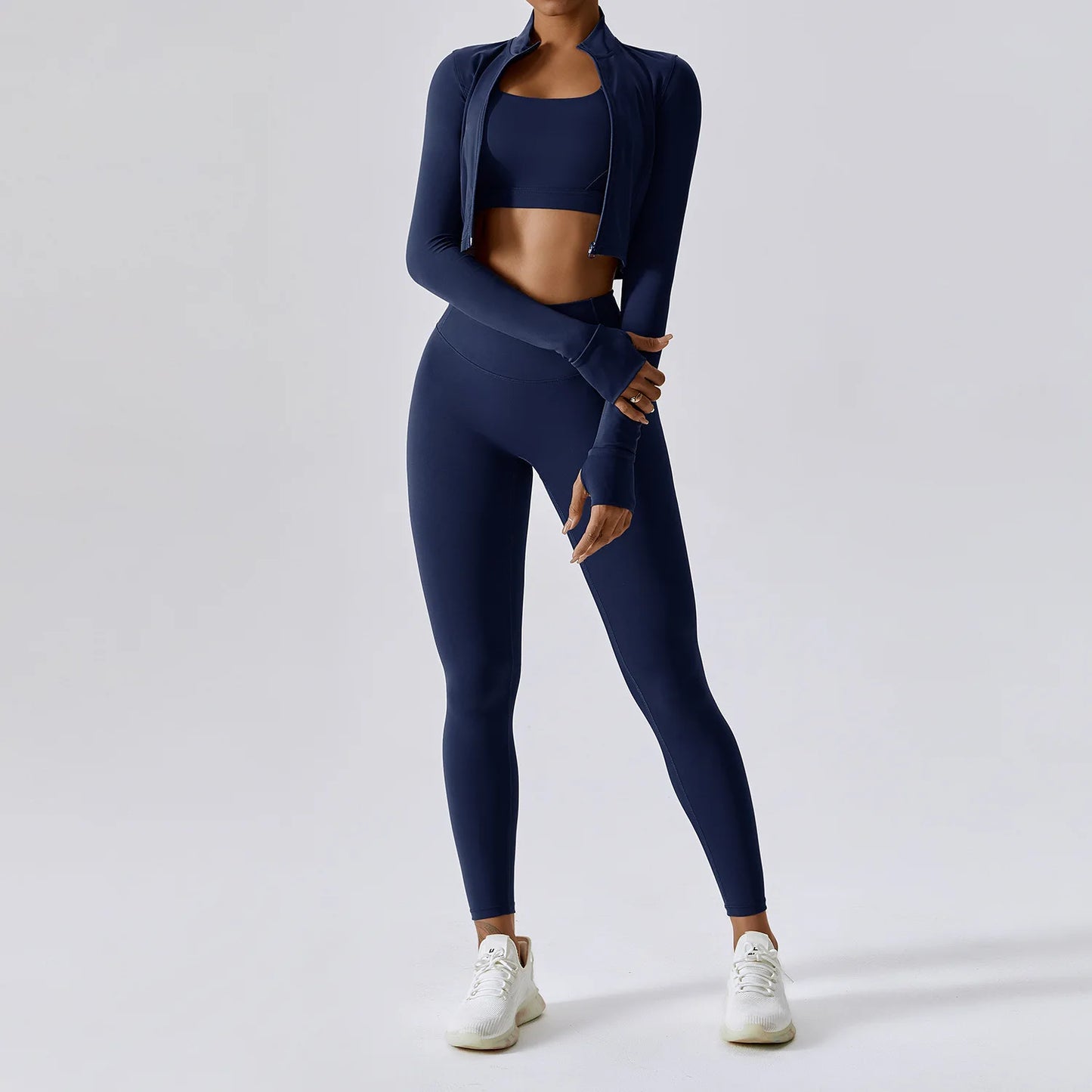 3PCS Yoga Set Gym Clothes 2 PCS Sportswear Women Yoga Suits Fitness Set women's Tracksuits Sports Jacket Long Sleeve Gym Legging