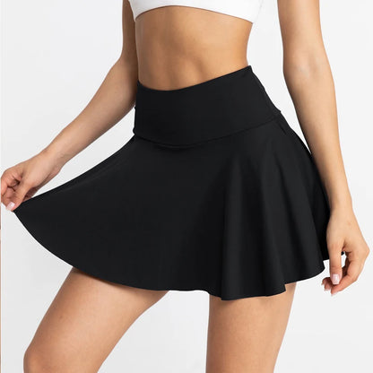 Women Pleated Tennis Skirt with Pockets Shorts Athletic Skirts Crossover High Waisted Athletic Golf Skorts Workout Sports Skirts