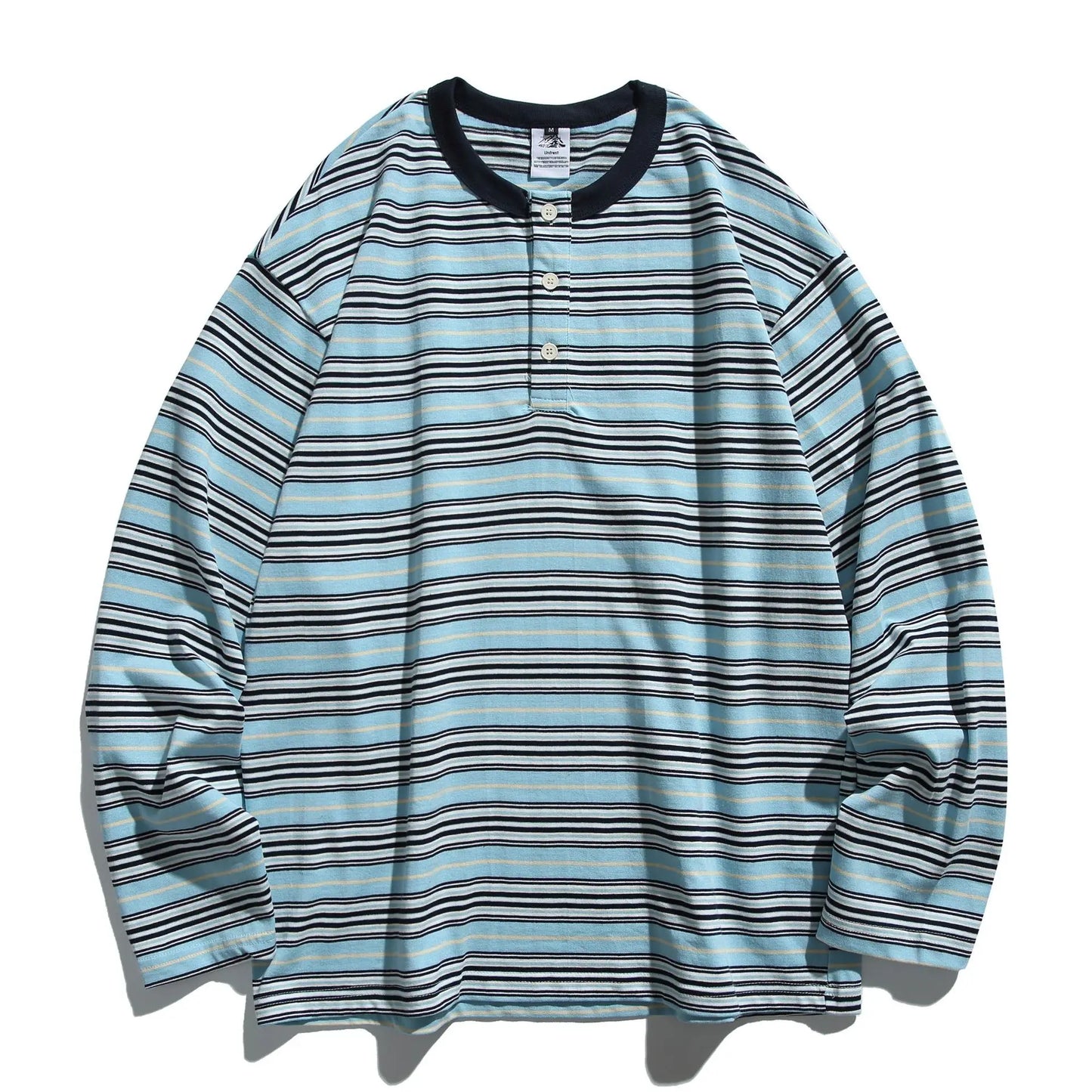 2026 New Japanese Retro Hoodie Trendy City Boys Loose Striped Long Sleeve T-shirt Men's and Women's Casual Sweater