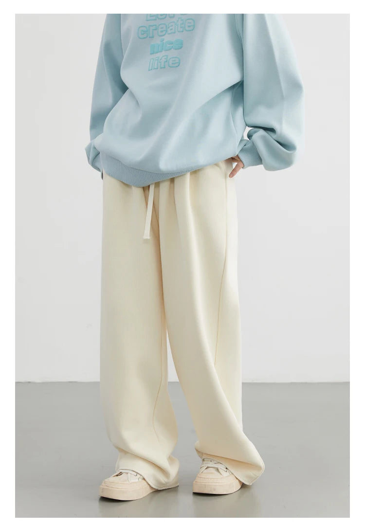 CHIC VEN Women's Pant Streetwear Solid Loose New Drawstring Sports Casual Trousers High Waisted Pants Autumn Winter 2025