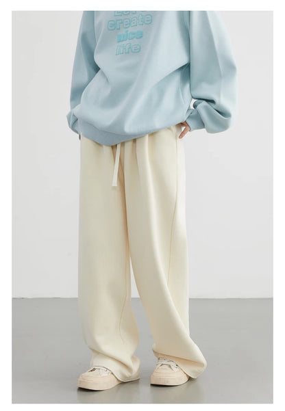CHIC VEN Women's Pant Streetwear Solid Loose New Drawstring Sports Casual Trousers High Waisted Pants Autumn Winter 2025