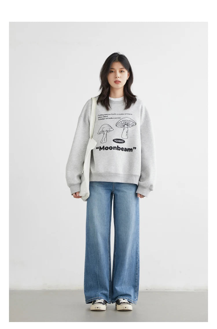 CHIC VEN Women Jeans Blue Loose Casual Solid New Retro Cotton Wide Leg Denim Pants Female Trousers Spring Autumn 2025