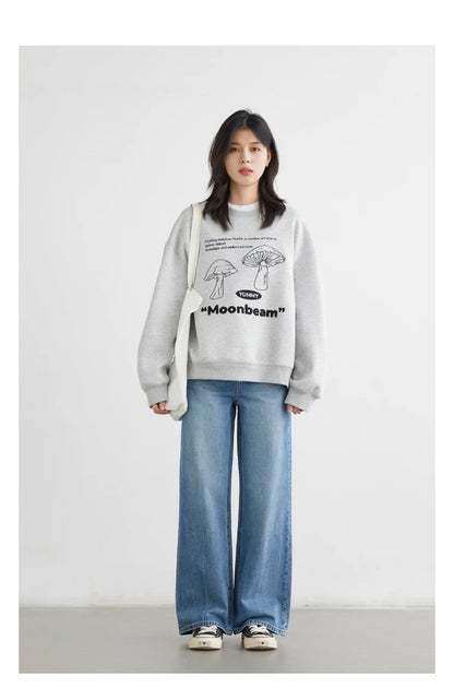 CHIC VEN Women Jeans Blue Loose Casual Solid New Retro Cotton Wide Leg Denim Pants Female Trousers Spring Autumn 2025