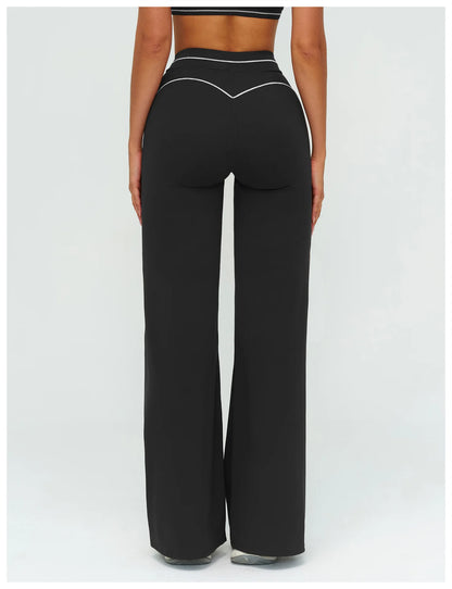 High Waist Yoga Wide Leg Pants Women Gym Fitness Bell-bottoms Pants Push Up Sports Trousers Female Casual Workout Flared Pants