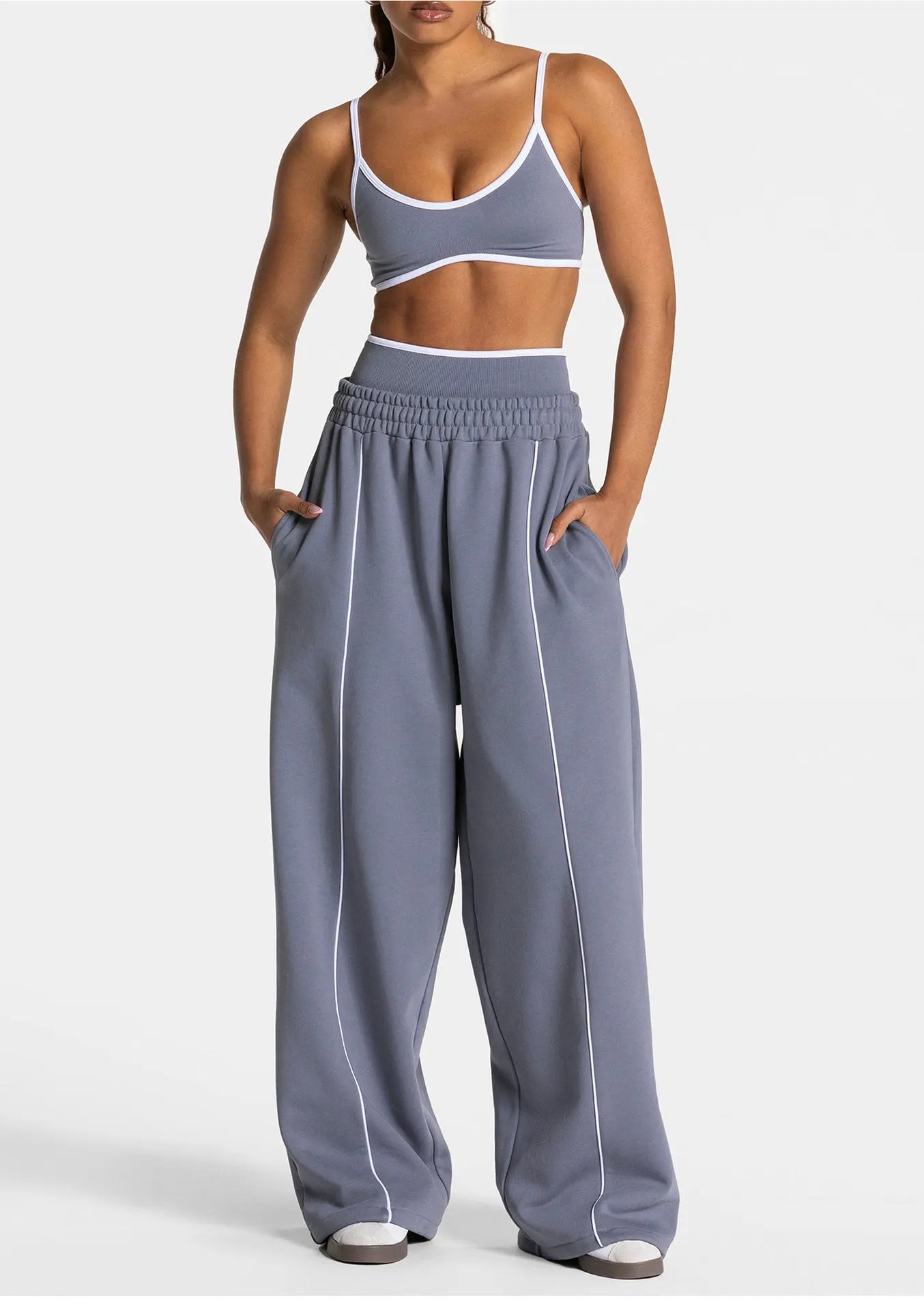 Hearuisavy Women Yoga Pants High Waist Casual Straight Wide Leg Pants Loose Sports Bottoms Outdoor Running Gym Long Trousers