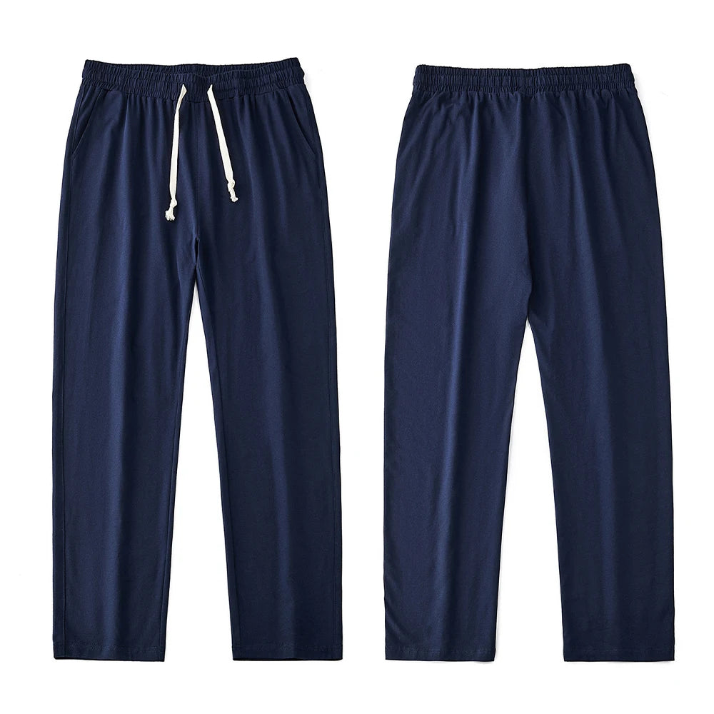 Men's 180G Combed Cotton Sport Pants Solid Color Straight Sweatpants Comfortable Casual Spring Autumn Homewear Men's pants