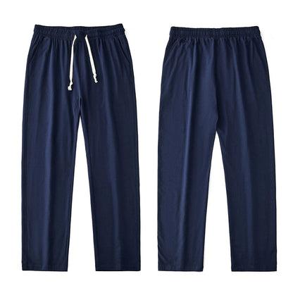 Men's 180G Combed Cotton Sport Pants Solid Color Straight Sweatpants Comfortable Casual Spring Autumn Homewear Men's pants