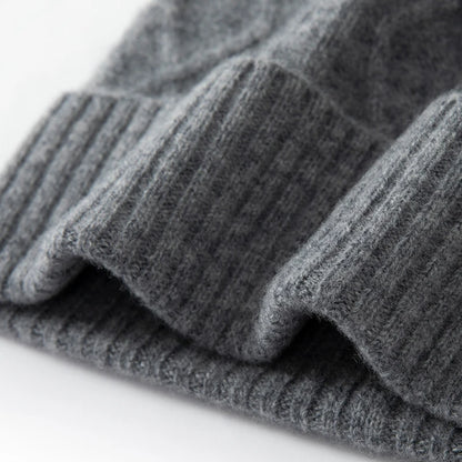 DjzDsm 100%Pure Wool Women's Hat For Winter Warm Soft Luxury Cashmere Twists Slouchy Street y2k Women's Hat