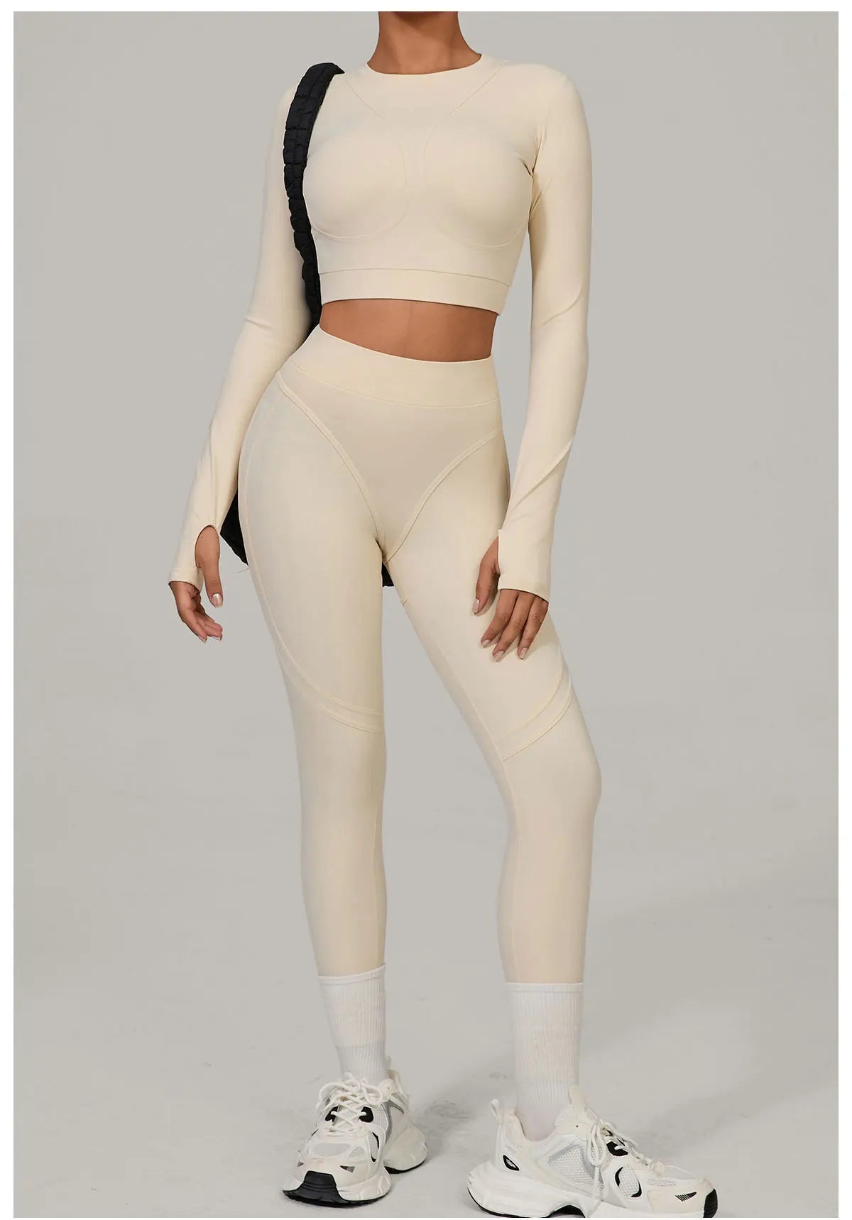 SWELTERING Yoga Suit Women Tracksuit 2PCS Sports Set Fitness Set Quick-Drying Gym Set Running Workout Long Sleeve Yoga Clothing