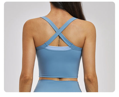 Yoga Vest Women's Shockproof Sports Underwear Gym Fitness Top Yoga Clothes Female Workout Underwear Running Push Up Sports Vest