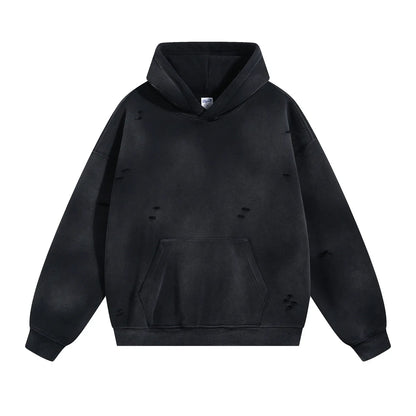 Custom LOGO autumn winter men's women's new white spray dyeing washing water 360G velvet cotton polyester sweatshirt sweatpants