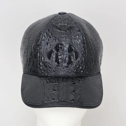 Fashionable men's real crocodile leather cap outdoor casual sun protection travel baseball cap adjustable