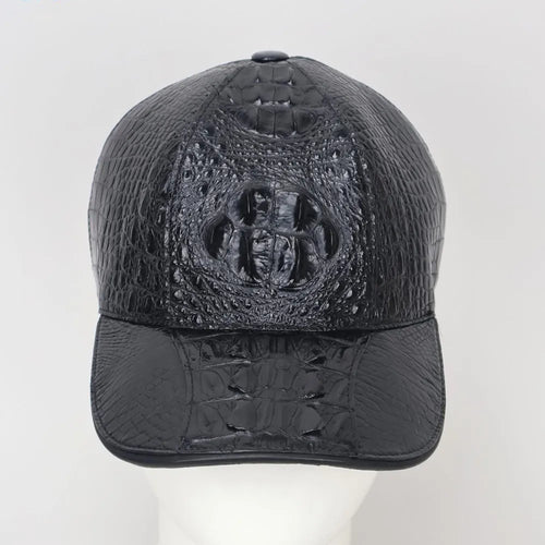 Fashionable men's real crocodile leather cap outdoor casual sun protection travel baseball cap adjustable
