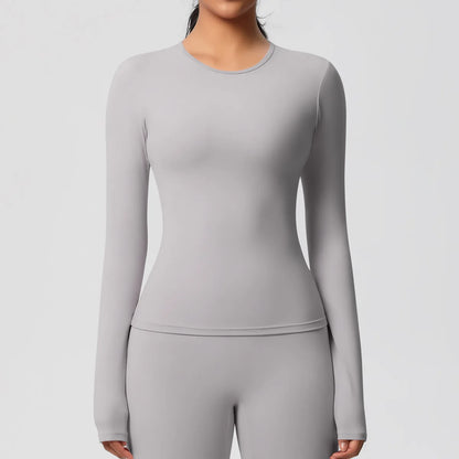 SWELTERING Women Yoga T-shirts Sports Top Long Sleeve Gym Workout Running Shirts Exposed Navel Quick Dry Fitness Gym Sport Wear