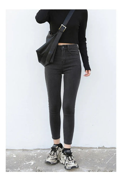 CHIC VEN Women Jeans Solid Slim Retro High Waisted Small Leg Denim Pant Skinny Pant Spring Autumn 2026