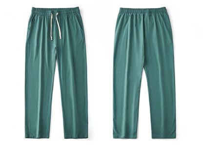 Men's 180G Combed Cotton Sport Pants Solid Color Straight Sweatpants Comfortable Casual Spring Autumn Homewear Men's pants