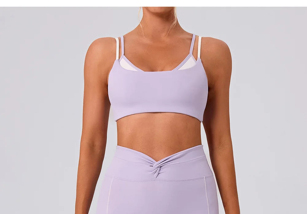 Yoga Bra Color Clashing Shockproof Sports Underwear Women Breathable Gym Fitness Top Female Yoga Workout Underwear Sports Top