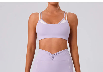 Yoga Bra Color Clashing Shockproof Sports Underwear Women Breathable Gym Fitness Top Female Yoga Workout Underwear Sports Top