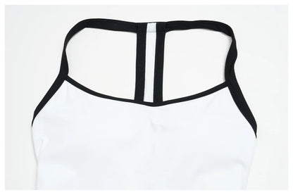 Custom LOGO women's nude yoga dress hollow breathable slim fitness sports quick-drying short skirt