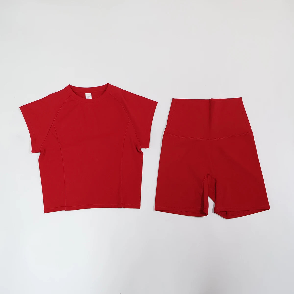Summer Women's Two-Piece Fitness Set Woman's Short-Sleeve Quick-Dry Yoga Wear for Outdoor Running Sports Female 2Pcs Suit
