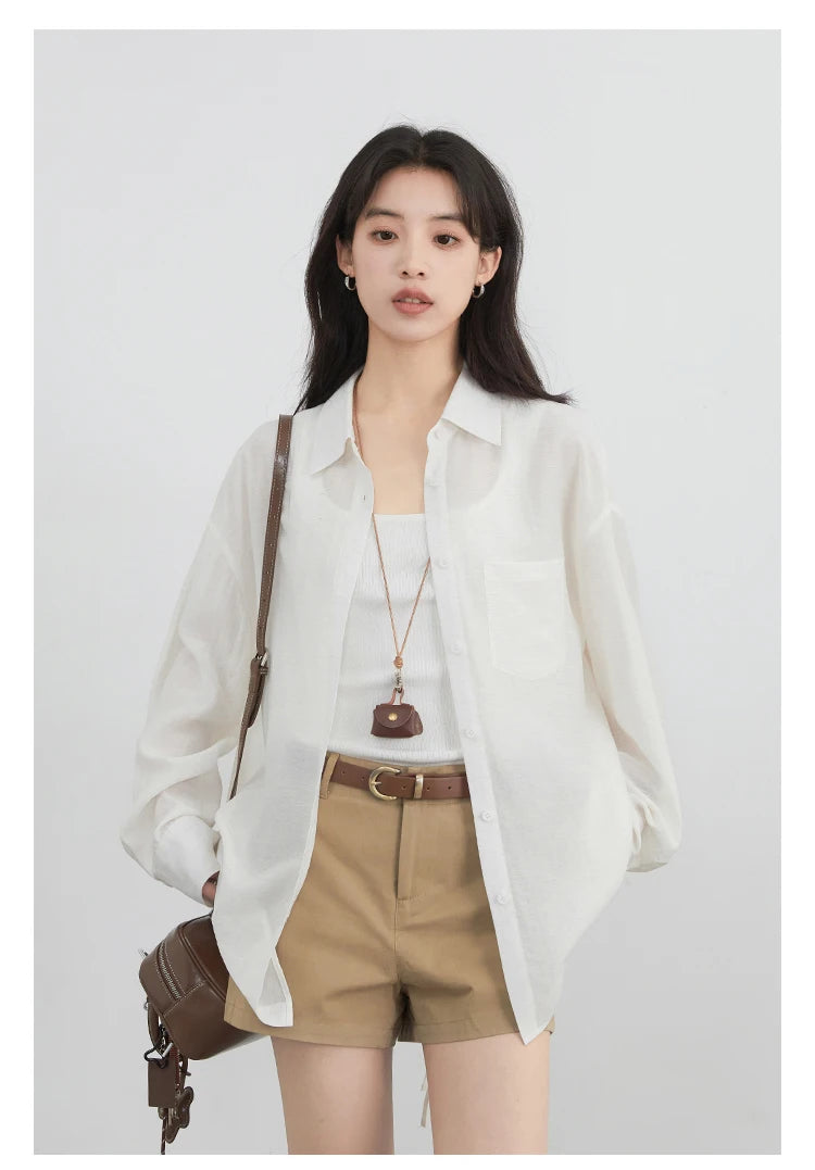 CHIC VEN Women Long Sleeve Shirts Solid Loose Casual New Style Design Back Hollow Out Shirt Female Blouse Spring Summer 2026