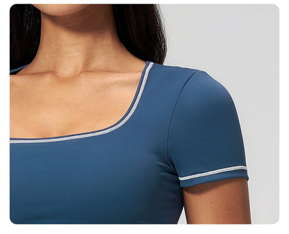 Yoga Shirts Women Sports T-Shirts Fitness Yoga Short Sleeve Gym Workout Top Running Active Shirts Female Push Up Sports T-shirts