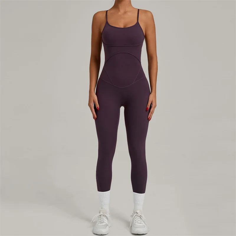 TRY TO BN Sports Jumpsuit Yoga Cross Adjustable Shoulder Straps Fitness Workout Bodysuit One Piece Sportswear Gym Women Clothing