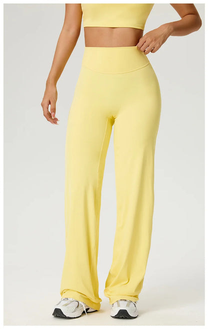 TRY TO BN Straight Leg Yoga Pants Women's High Waisted Tummy Control Buttery Soft Naked Feel Gym Fitness Running Workout Bottoms