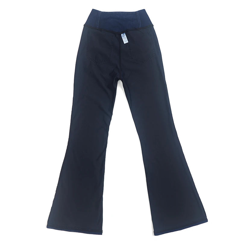 SOISOU Sexy Jeans For Women Leggings Yoga Pants Denim Bell-bottoms Soft Elastic Breathable High waist 4 Pockets Women's Pants