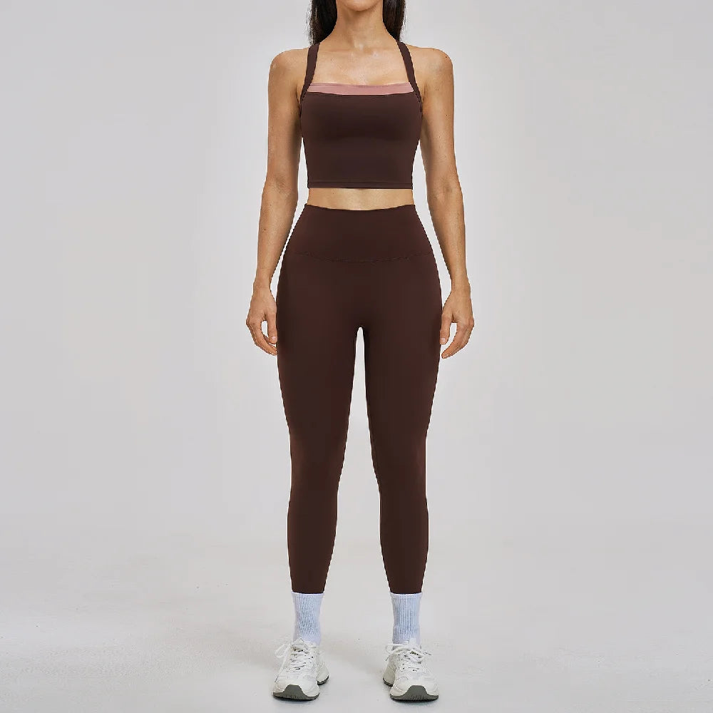 Women Gym Tracksuit Yoga Suit Sports Outfits High Waist Leggings Workout Clothes Female Fitness Running Suit Push Up Sportswear