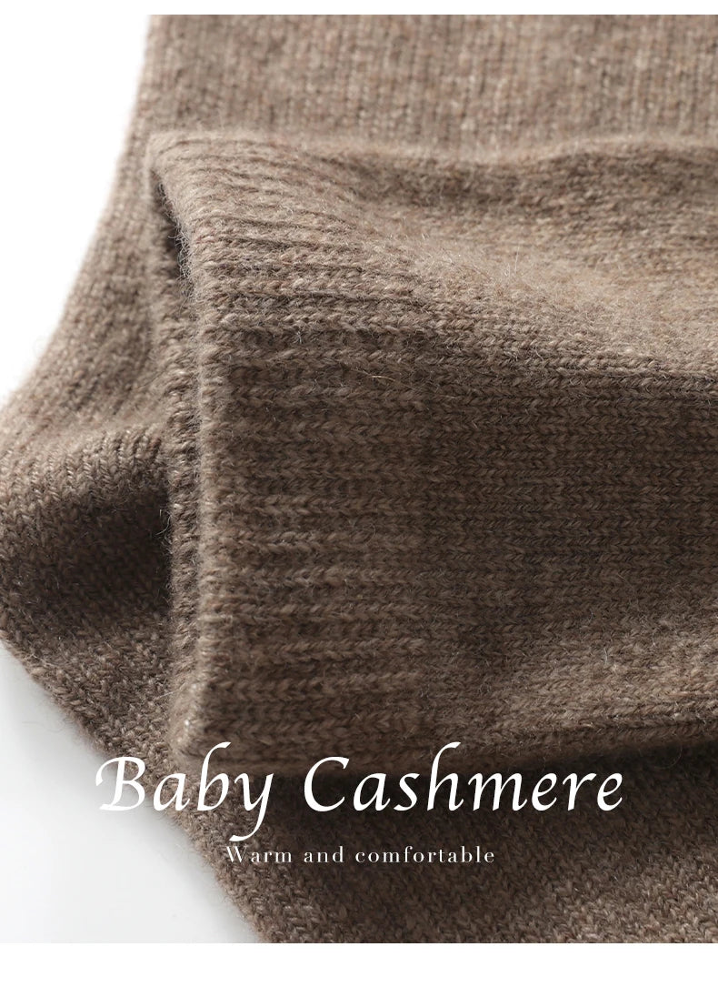 DjzDsm Men's Pure Cashmere Knitted Socks, Casual Medium Tube Socks, Antibacterial and Deodorizing Men's Socks, Warm and Elastic