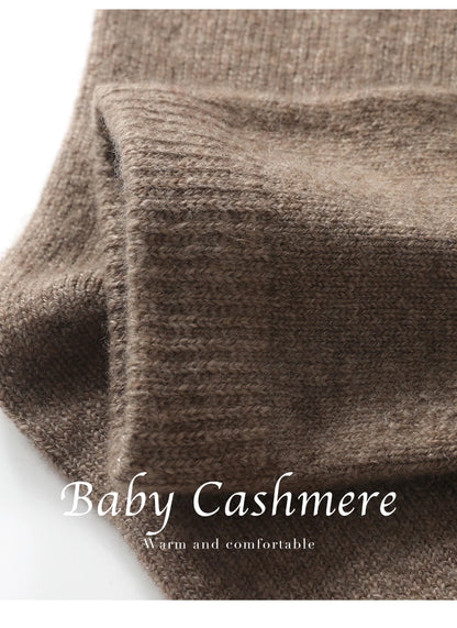 DjzDsm Men's Pure Cashmere Knitted Socks, Casual Medium Tube Socks, Antibacterial and Deodorizing Men's Socks, Warm and Elastic