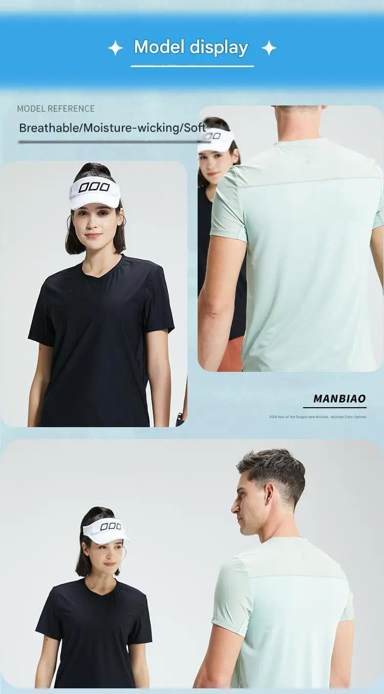 #4111001-XIYU Custom  LOGO Dry fit New Men's High Elastic Sports Casual T-shirt Cool Breathable Quick Drying Outdoor Sports