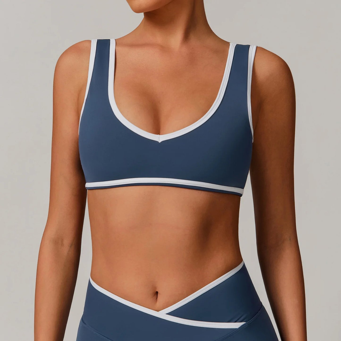 V-Neck Sports Bra Women Top Push Up Sport Underwear Yoga Vest Gym Crop Top Brassiere Fitness Top Workout Breathable Beauty Back