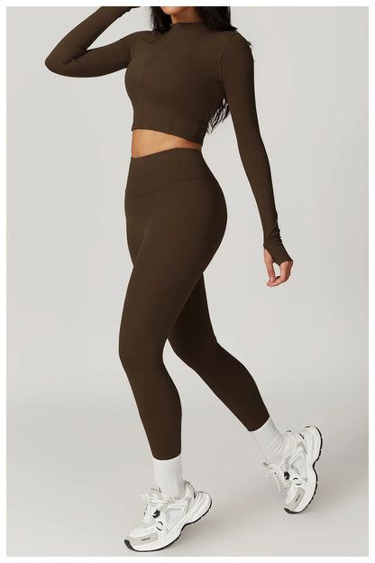 3PCS Yoga Set Gym Clothes 2 PCS Sportswear Women Yoga Suits Fitness Set women's Tracksuits Sports Jacket Long Sleeve Gym Legging