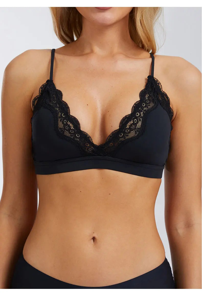 Yoga Bra Gym Top Women Thin Strap Halter Sports Bra Triangle Soft Cup Naked Feeling Sexy Bras Scrunch Elastic Women‘s Underwear
